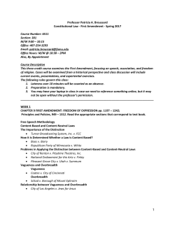 First Amendment Syllabus