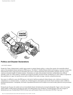 Politics and disaster declarations.