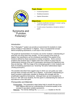 Synonyms and &ldquo;Function Fictionary&rdquo; - TI Education