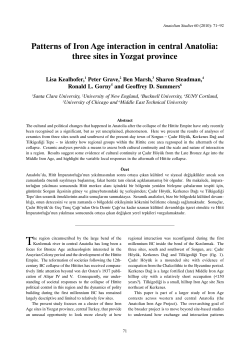 Patterns of Iron Age interaction in central Anatolia: three sites