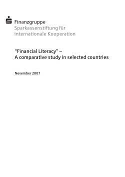Financial Literacy - Sparkassenstiftung f&uuml;r internationale Kooperation