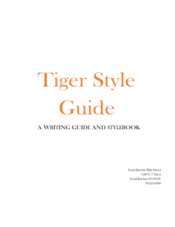 Tiger Style Guide - Grand Junction High School