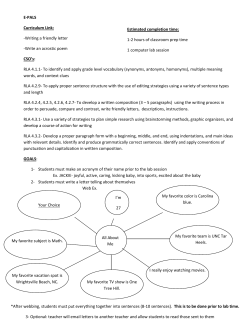 E-PALS Curriculum Link: -Writing a friendly letter