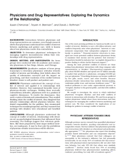 Physicians and Drug Representatives: Exploring the Dynamics of