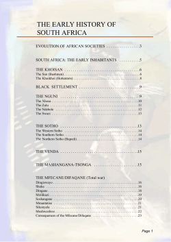 Early History of South Africa