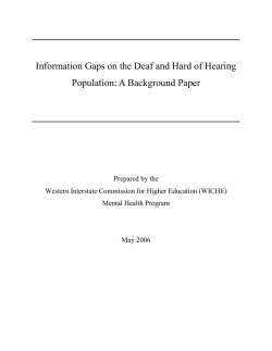 Information Gaps on the Deaf and Hard of Hearing