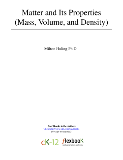 Matter and Its Properties (Mass, Volume, and Density)