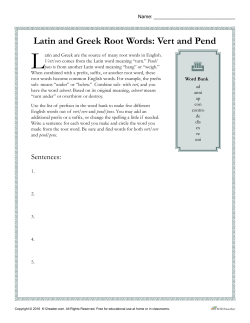 Latin and Greek Root Words: Vert and Pend