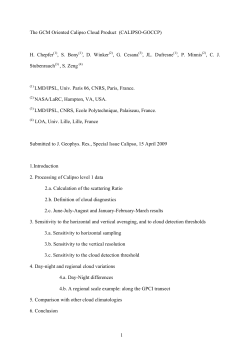 The GCM Oriented Calipso Cloud Product (CALIPSO