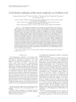 Coral identity underpins architectural complexity on Caribbean reefs