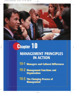 Chapter 10: Management Principles in Action