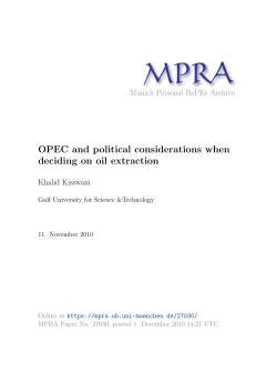 OPEC and political considerations when deciding on oil extraction