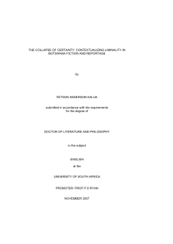 The Collapse of Certainty: Contextualizing Liminality in Botswana