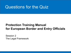 Questions for the Quiz