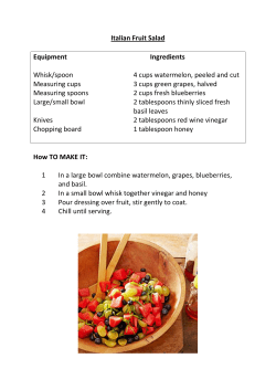 Italian Fruit Salad Equipment Ingredients Whisk/spoon 4 cups