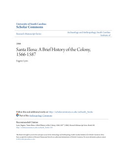 Santa Elena: A Brief History of the Colony, 1566-1587