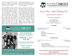 January 16, 2017 &ndash; Jasper String Quartet