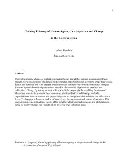 Growing Primacy of Human Agency in Adaptation and Change in