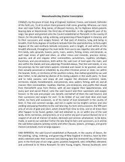 Massachusetts Bay Charter transcription
