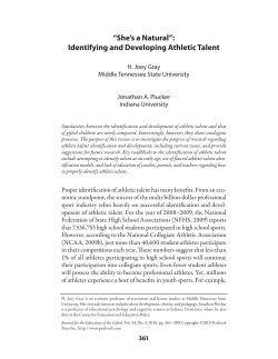 Identifying and Developing Athletic Talent