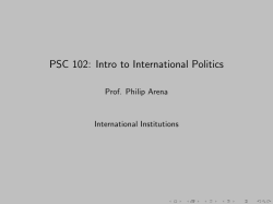 PSC 102: Intro to International Politics
