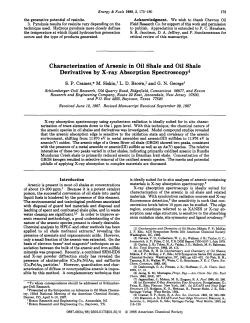Characterization of Arsenic in Oil Shale and Oil Shale Derivatives by