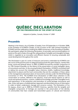 Québec Declaration on the Preservation of the Spirit of Place