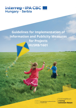Guidelines for Implementation of Information and Publicity Measures