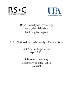 East Anglia Region 2011 - Royal Society of Chemistry