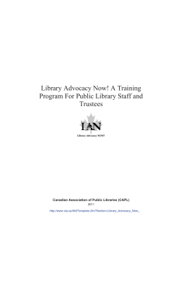 Library Advocacy Now - Canadian Library Association
