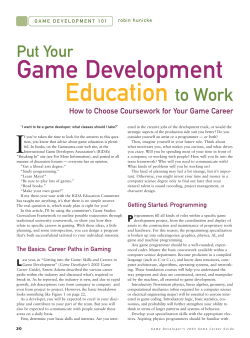 Game Development Education to Work