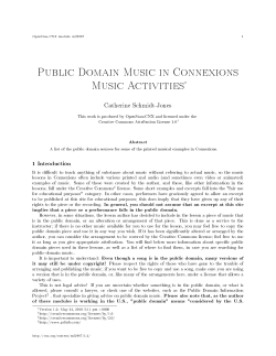 Public Domain Music in Connexions Music Activities