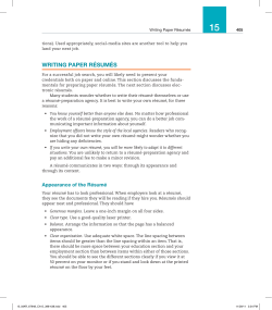 Check out these guidelines and sample Resumes (from Markel`s