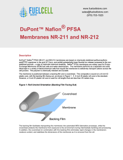 Nafion 211 and 212 Membrane Properties Sheet