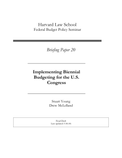 Biennial Budgeting - Harvard Law School
