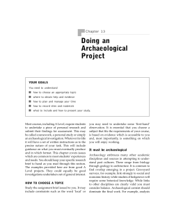 Doing an Archaeological Project