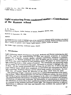 Light scattering from condensed matter Contributions