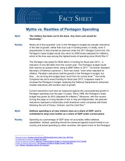 Myths vs. Realities of Pentagon Spending