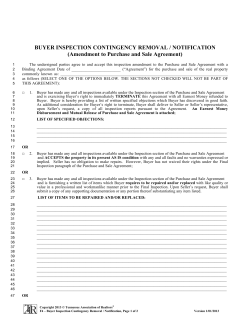 BUYER INSPECTION CONTINGENCY