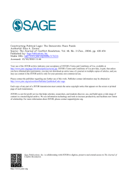 Constructing Political Logic: The Democratic Peace