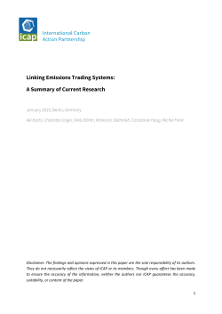 Linking Emissions Trading Systems: A Summary of Current Research