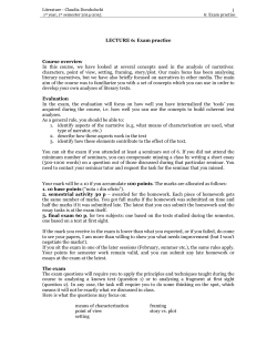 LECTURE 6: Exam practice Course overview In this