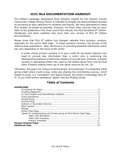 MLA Documentation Handout