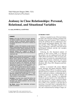 Jealousy in Close Relationships