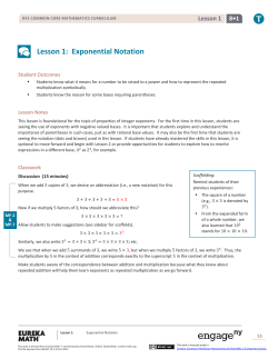 Lesson 1: Exponential Notation