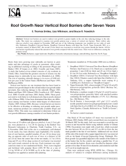 Root Growth Near Vertical Root Barriers after Seven Years