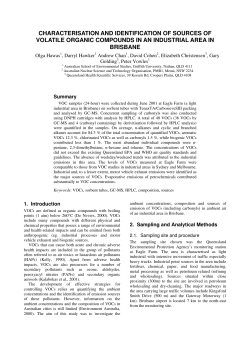 characterisation and identification of sources of volatile organic