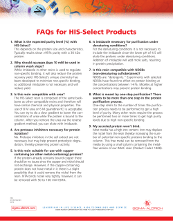 HIS Select FAQ - Sigma