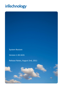 System Restore Version 1.50.1631 Release Notes
