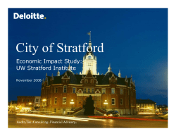Economic Impact - City of Stratford
